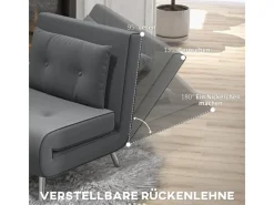 Outlet HOMCOM Schlafsessel mit Bettfunktion Kissen 77 x 88 x 83 cm
