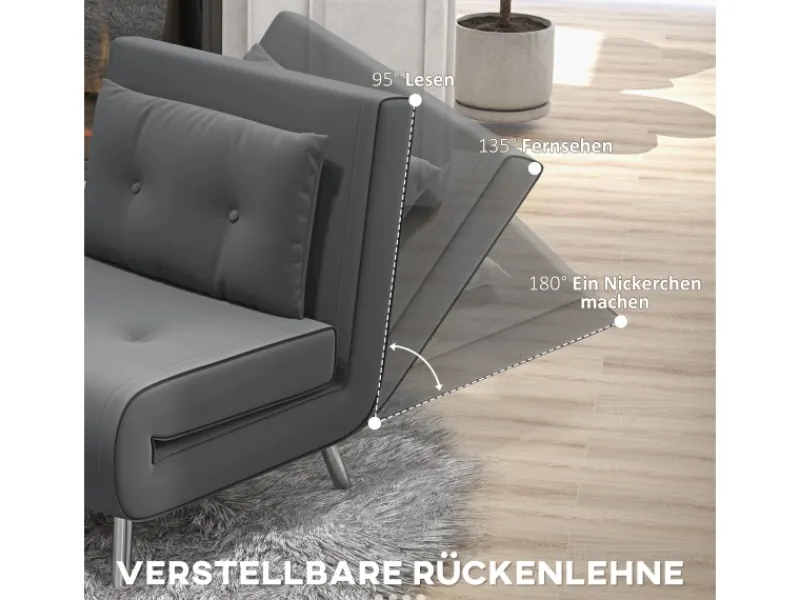 Outlet HOMCOM Schlafsessel mit Bettfunktion Kissen 77 x 88 x 83 cm