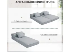 Clearance HOMCOM Schlafsessel Polybaumwolle Schaumstoff Hellgrau 70L x 70B x 61H cm