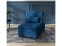 Outlet HOMCOM Schlafsessel Polyester Schaumstoff 65,5L x 104B x 81H cm Blau