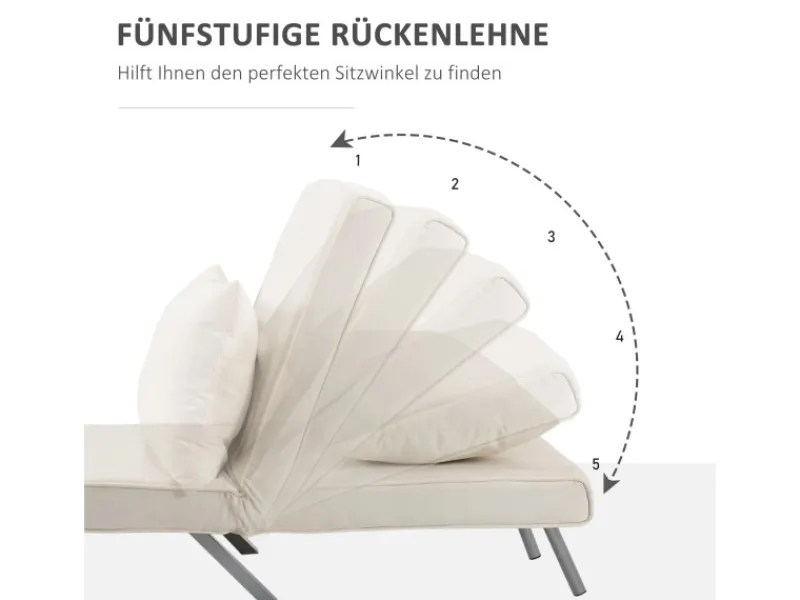 Outlet HOMCOM Schlafsofa mit Armlehne 3-in-1 Multifunktion 65 x 69 x 80 cm