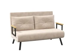 Discount HOMCOM Schlafsofa mit Rückenkissen Stahl Polyester Beige 102L x 73B x 81H cm