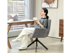 Sale HOMCOM Sessel Drehbar Loungesessel mit Armlehne für Wohnzimmer Schlafzimmer Dunkelgrau