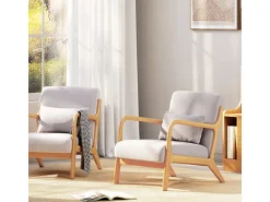 HOMCOM Sessel mit Armlehne Polyester Grau 61B x 78T x 76H cm