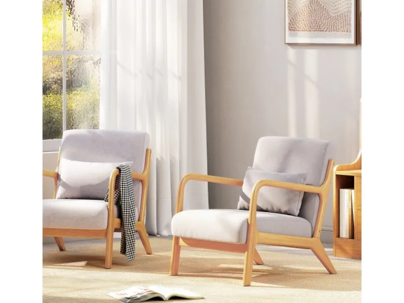 HOMCOM Sessel mit Armlehne Polyester Grau 61B x 78T x 76H cm