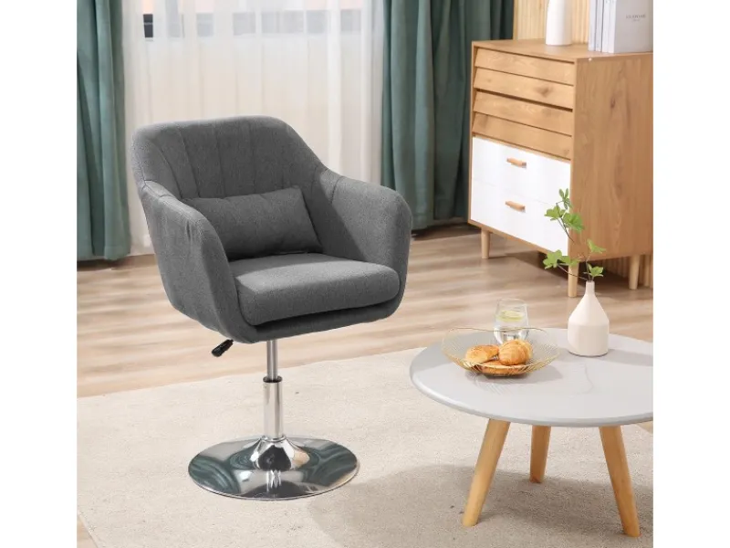 Sale HOMCOM Sessel mit Armlehne Polyester 60B x 60T x 79-91H cm Dunkelgrau