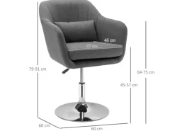 Sale HOMCOM Sessel mit Armlehne Polyester 60B x 60T x 79-91H cm Dunkelgrau