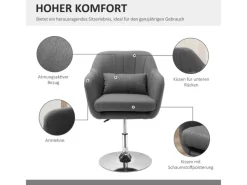 Sale HOMCOM Sessel mit Armlehne Polyester 60B x 60T x 79-91H cm Dunkelgrau