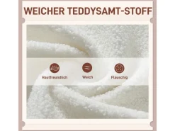 HOMCOM Sessel mit Holzbeine Polyester Weiß 88L x 75B x 106H cm