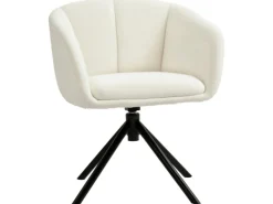 Discount HOMCOM Sessel Polyester Metall Cremeweiß 58,5L x 59B x 78,5H cm