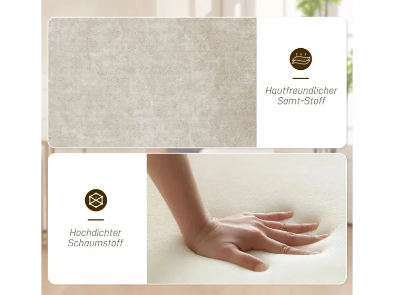 Sale HOMCOM Sessel Wohnzimmer Loungesessel mit Stahlbeine Samtoptik für Schlafzimmer Beige