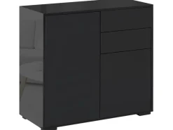 Online HOMCOM Sideboard mit Schublade Spanplatte MDF Schwarz 79L x 36B x 74H cm
