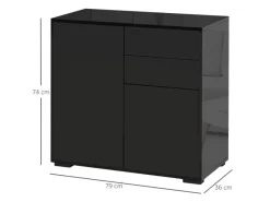 Online HOMCOM Sideboard mit Schublade Spanplatte MDF Schwarz 79L x 36B x 74H cm