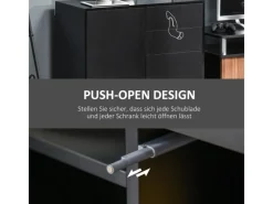 Online HOMCOM Sideboard mit Schublade Spanplatte MDF Schwarz 79L x 36B x 74H cm