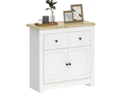 Best HOMCOM Sideboard Spanplatte 79L x 35B x 80H cm Weiß