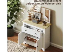Best HOMCOM Sideboard Spanplatte 79L x 35B x 80H cm Weiß