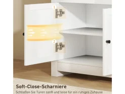 Best HOMCOM Sideboard Spanplatte 79L x 35B x 80H cm Weiß