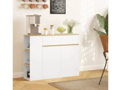 HOMCOM Sideboard Spanplatte MDF 105L x 30B x 81,5H cm Weiß