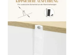 HOMCOM Sideboard Spanplatte MDF 105L x 30B x 81,5H cm Weiß