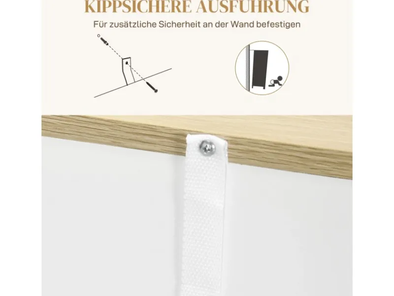 HOMCOM Sideboard Spanplatte MDF 105L x 30B x 81,5H cm Weiß