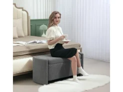 Outlet HOMCOM Sitzbank Bettbank mit Stauraum Polsterbank 105 x 44 x 45 cm