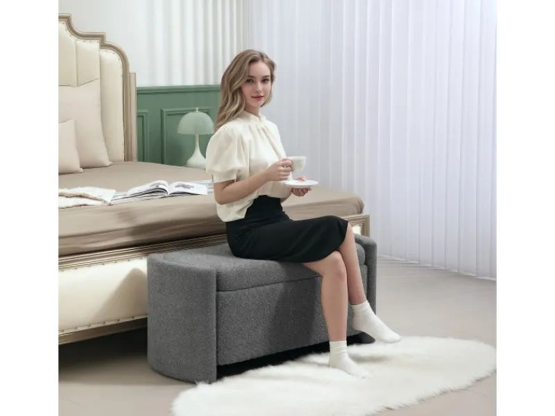 Outlet HOMCOM Sitzbank Bettbank mit Stauraum Polsterbank 105 x 44 x 45 cm