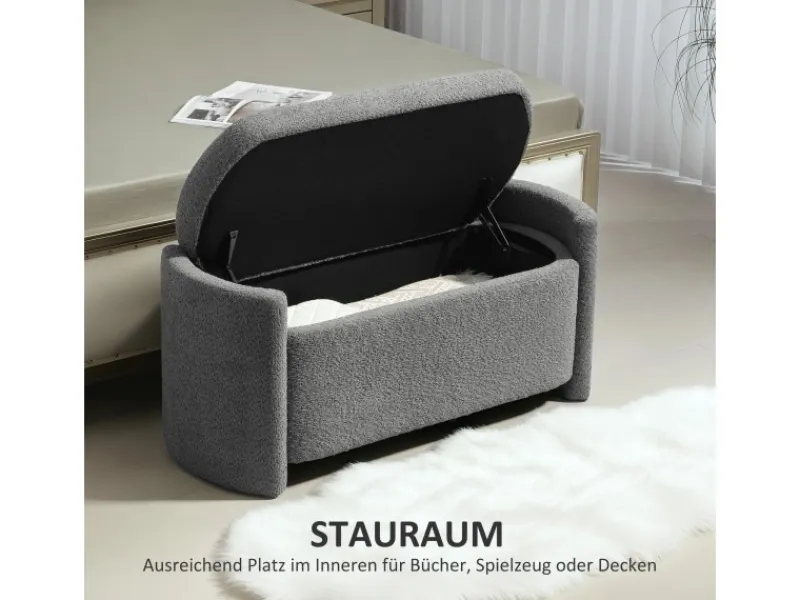 Outlet HOMCOM Sitzbank Bettbank mit Stauraum Polsterbank 105 x 44 x 45 cm