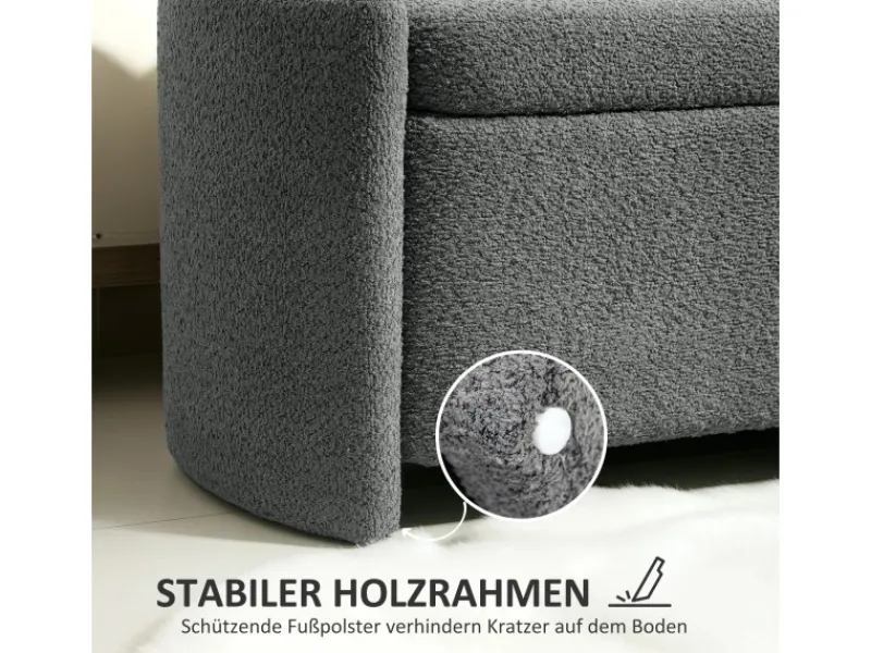Outlet HOMCOM Sitzbank Bettbank mit Stauraum Polsterbank 105 x 44 x 45 cm