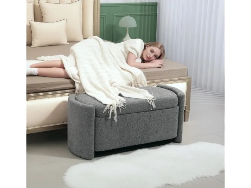 Outlet HOMCOM Sitzbank Bettbank mit Stauraum Polsterbank 105 x 44 x 45 cm