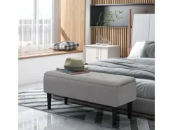 Discount HOMCOM Sitzbank mit Stauraum Klappdeckel Samtoptik Grau 95 x 38 x 45 cm