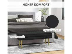 HOMCOM Sitzbank Polsterbank mit Stauraum Samtoptik 100 x 37 x 42 cm