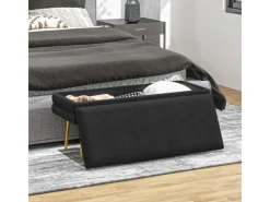 HOMCOM Sitzbank Polsterbank mit Stauraum Samtoptik 100 x 37 x 42 cm