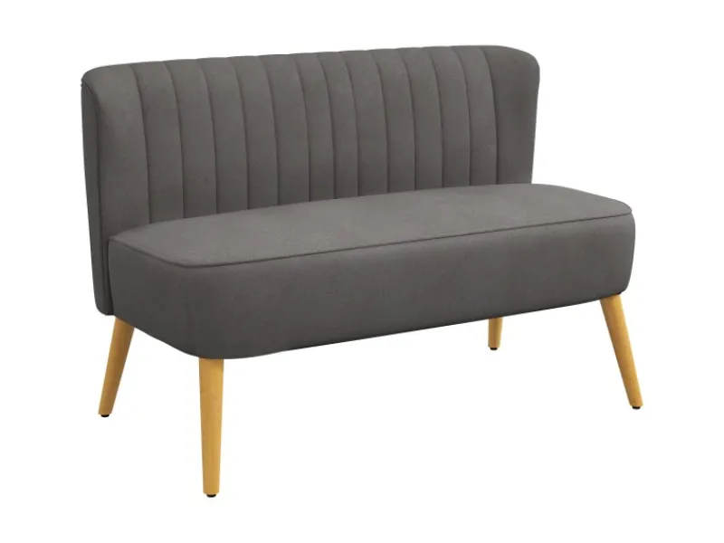 HOMCOM 2-Sitzer Stoffsofa Holz 117 x 56,5 x 77cm