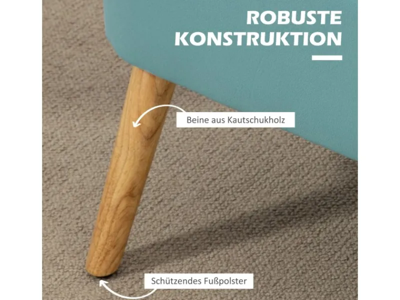 HOMCOM 2-Sitzer Stoffsofa Samtartiges 117 x 56,5 x 77 cm