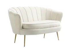 Hot HOMCOM 2-Sitzer-Sofa Polyester Metall Cremeweiß 130L x 77B x 77H cm