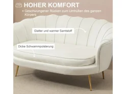 Hot HOMCOM 2-Sitzer-Sofa Polyester Metall Cremeweiß 130L x 77B x 77H cm