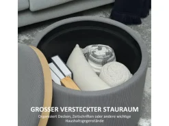 HOMCOM Sitzhocker mit Stauraum Hocker Polyester 56 x 56 x 42 cm