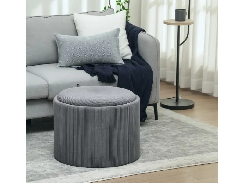 HOMCOM Sitzhocker mit Stauraum Hocker Polyester 56 x 56 x 42 cm