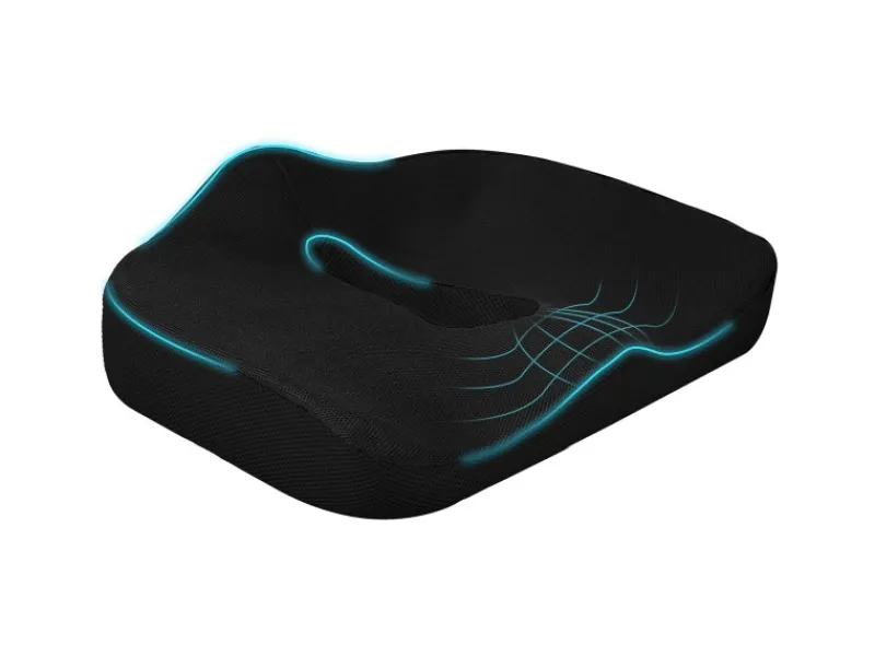 HOMCOM Sitzkissen Orthopädisches Polyester Schwarz 44L x 39B x 13H cm