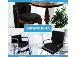 HOMCOM Sitzkissen Orthopädisches Polyester Schwarz 44L x 39B x 13H cm