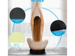 HOMCOM Sitzkissen Orthopädisches Polyester Schwarz 44L x 39B x 13H cm