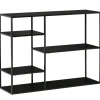 HOMCOM Standregal mit 5 Offenen Fächern Metall 120 x 35 x 87,5 cm