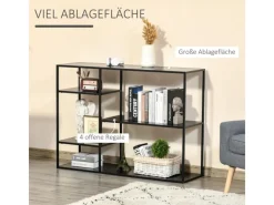 HOMCOM Standregal mit 5 Offenen Fächern Metall 120 x 35 x 87,5 cm