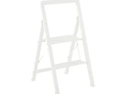 Outlet HOMCOM Trittleiter Aluminium 49,5L x 41,5B x 82,6H cm Weiß