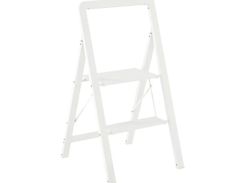 Outlet HOMCOM Trittleiter Aluminium 49,5L x 41,5B x 82,6H cm Weiß