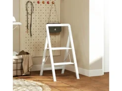 Outlet HOMCOM Trittleiter Aluminium 49,5L x 41,5B x 82,6H cm Weiß