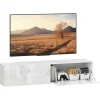 HOMCOM TV Schrank Hängend TV Board 140 cm für Fernseher Weiß