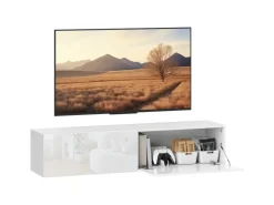 HOMCOM TV Schrank Hängend TV Board 140 cm für Fernseher Weiß