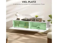 HOMCOM TV Schrank Hängend TV Board 140 cm für Fernseher Weiß