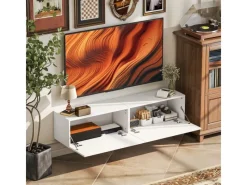 HOMCOM TV Schrank Hängend TV Board 140 cm für Fernseher Weiß